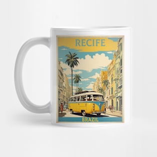 Recife Brazil Vintage Tourism Travel Poster Mug